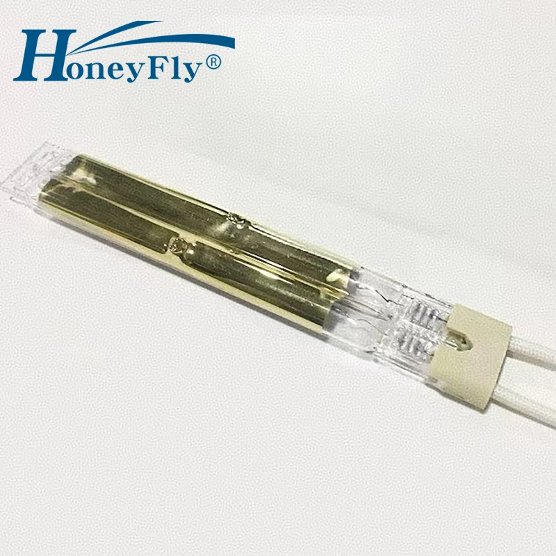 

HoneyFly Инфракрасный обогреватель Лампа с золотым полупокрытием 155 мм 380 В 1500 Вт Двухтрубный золотой отражатель Ближний инфракрасный обогреватель Edge Bander