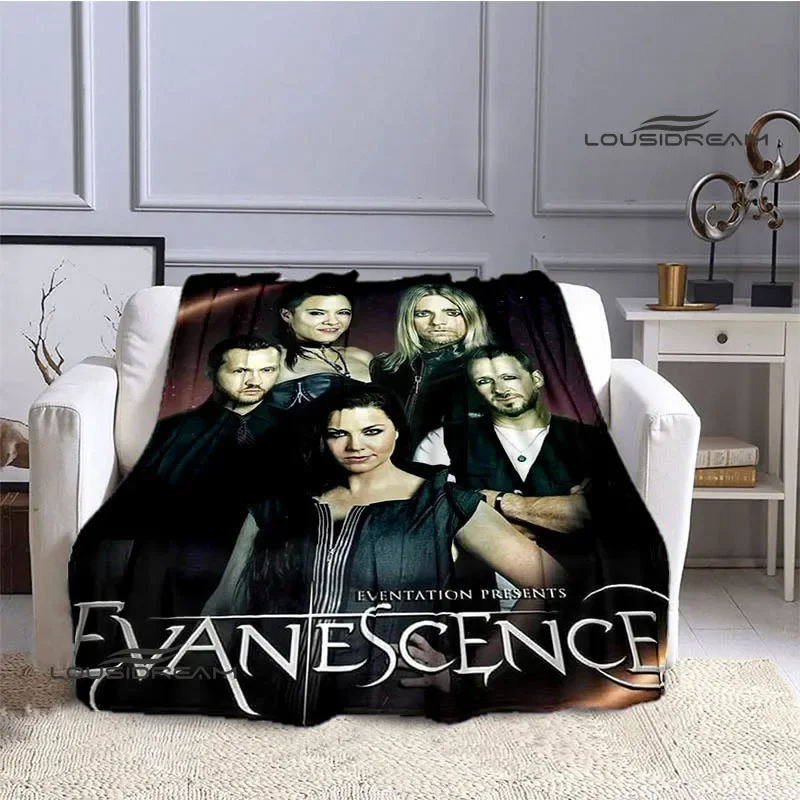 EvaneScence Band Retro Printed Blanket Fashion Warm Blankets Flannel Blanket Bed Linings Home Travel Blankets Birthday Gift