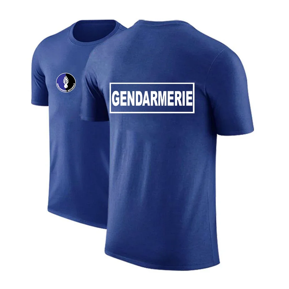 

French Gendarmerie PSIG 2024 New Men's Spring And Summer Stritching Men Shorts Sleeve Breathable Business Clothes Tee Shirt