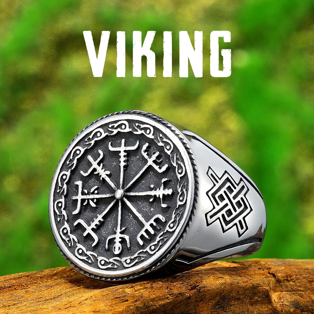 

Viking Compass Celtic Knot Men Rings Stainless Steel Jewelry Punk Rock Cool Stuff Fashion Accessories for Women Gift Wholesale