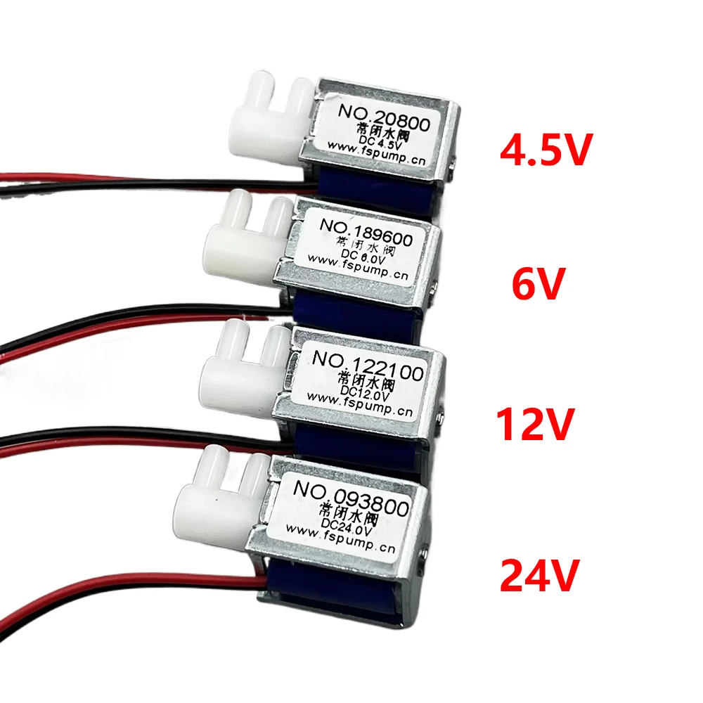 DC 4.5V 6V 12V 24V Mały mini zawór elektromagnetyczny Normalnie zamknięty N/C Zawór wodny regulacji przepływu 5V Pompa wodna