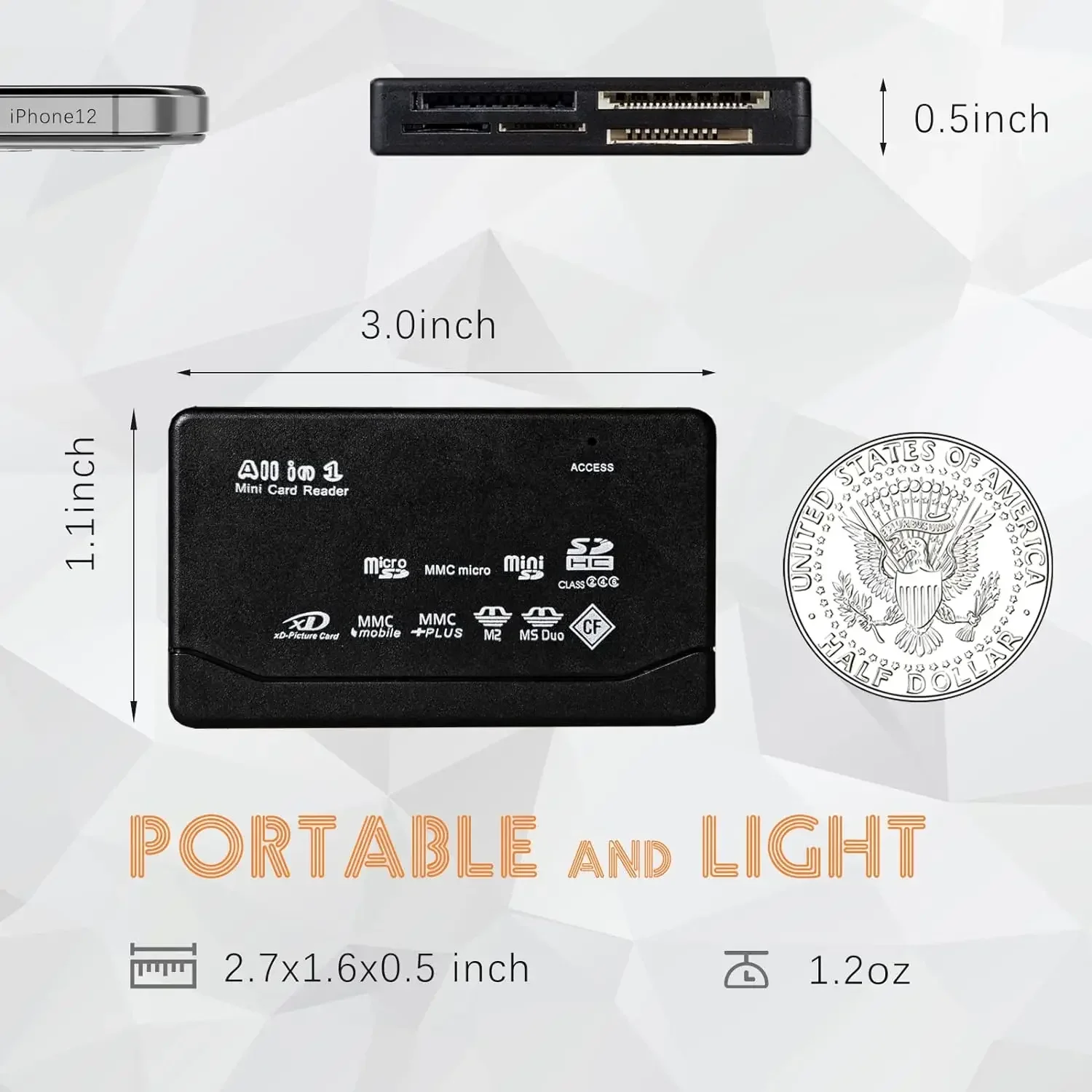 USB All-In-One Memory Card Reader External SD SDHC Mini Micro M2 MMC XD CF for MP3 Digital Camera