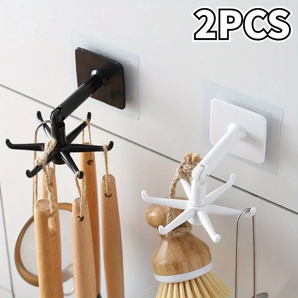 Kitchen Hook Multi-Purpose Hooks 360 Degrees Rotated Rotatable Rack for Organizer and Storage Spoon Hanger for Kitchen Gadgets