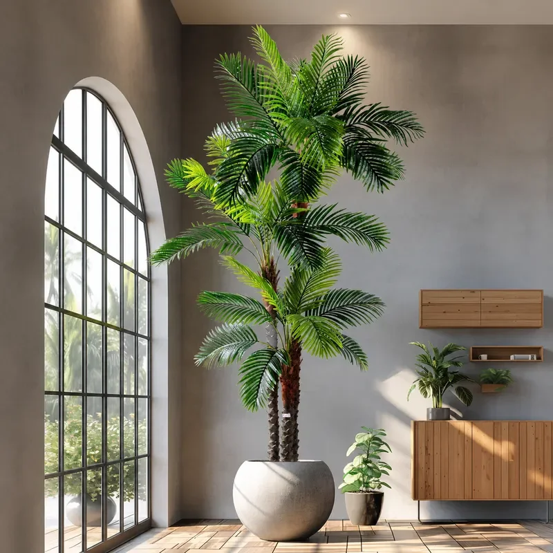 Large Artificial Green Plant Palm Sunflower Coconut Tree Indoor Fake Potted Plant for Balcony Living Room Home Decoration