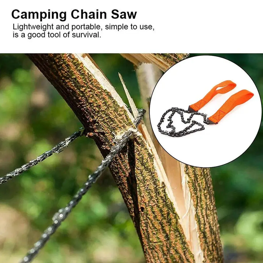 24 Inch Pocket Chain Rope Saw Portable Hand Saw With Sharp Teeth Blades for Survival Gear Camping Hunting Tree Cutting 5