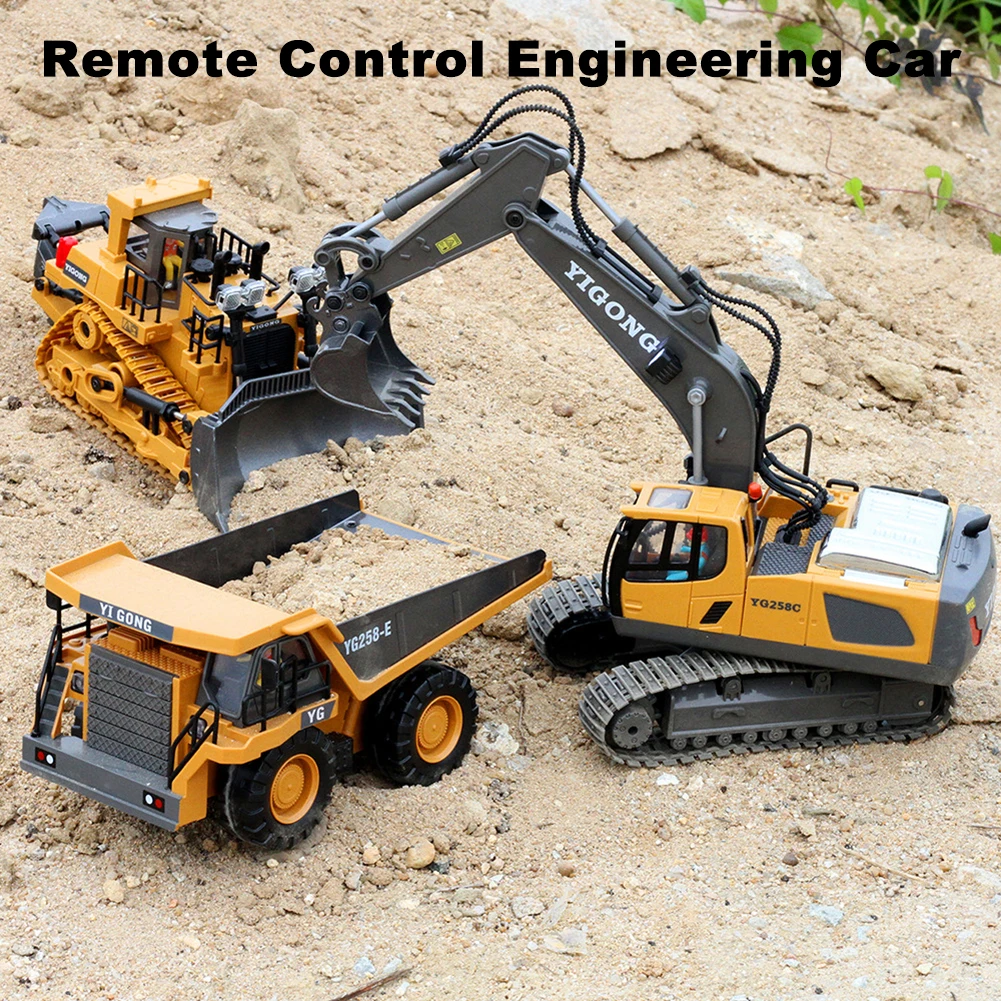 Remote Control Engineering Car Excavator Bulldozer Dump Truck Toy Rc Car For Children Birthday Gifts