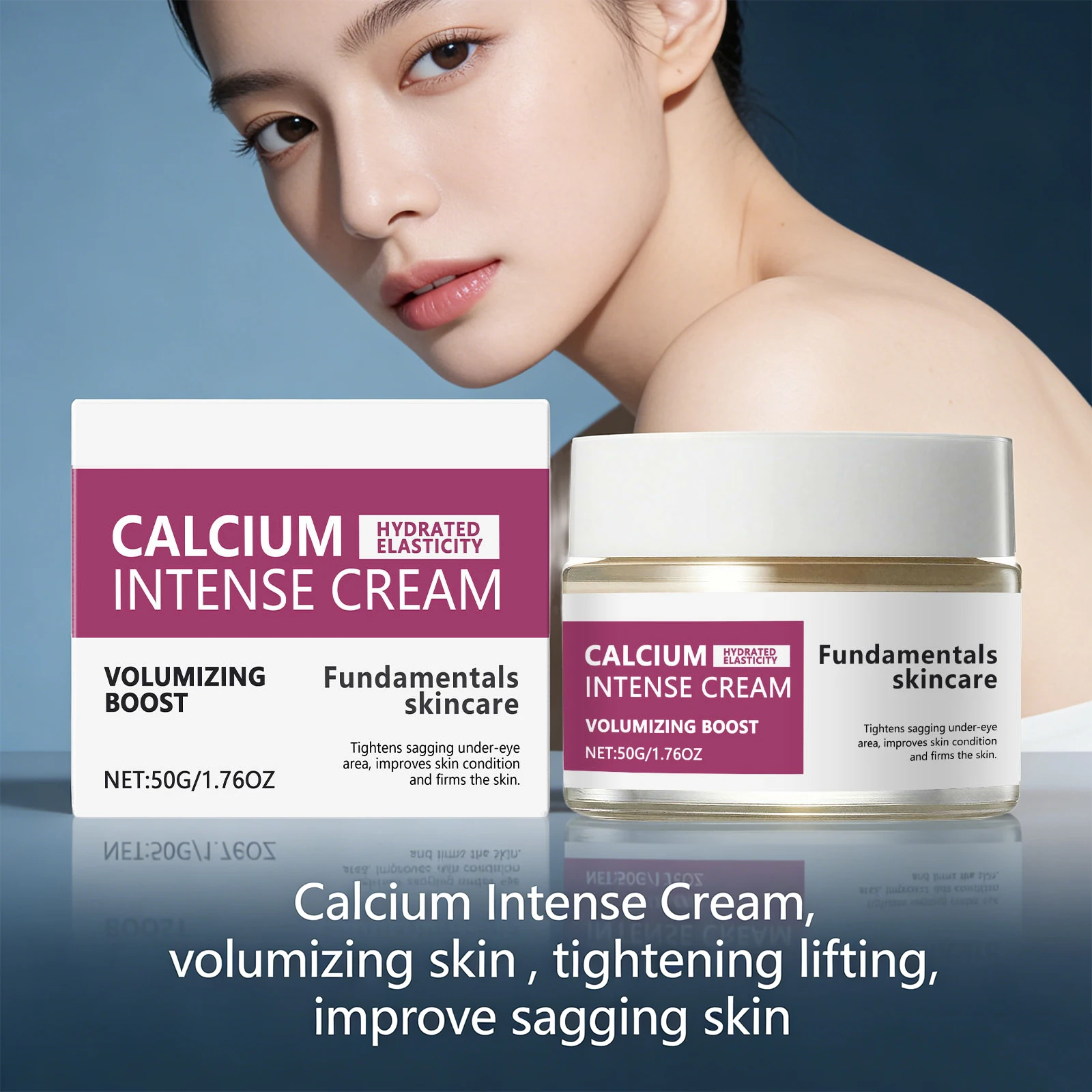

Calcium Intense Cream Volumizing Boost Improve Sagging Skin Tightening Lifting Fade Fine Lines Easy to Absorb Firming Skin Care