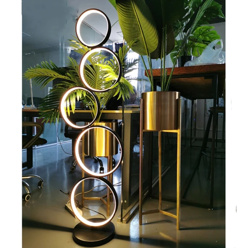 Modern Led Floor Lamp Nordic Ring Floor Lamps For Living Room Bedroom Study Deco Light Home Remote Control Dimming Standing Lamp