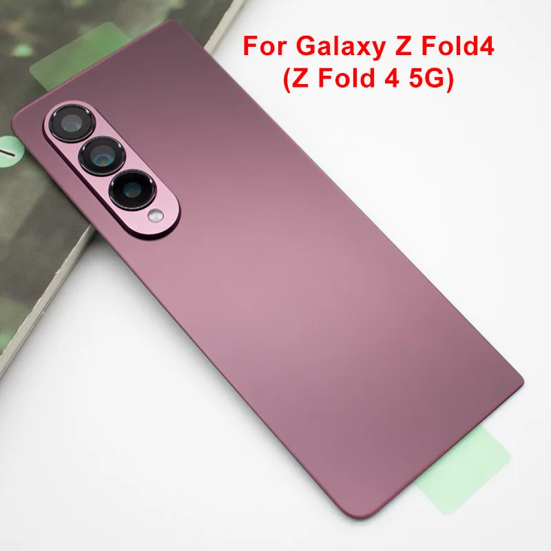 

Fold4 Burgundy Housing Cover For Samsung Galaxy Z Fold 4 5G Glass Battery back Cover With Lens Door Rear Panel Replacement