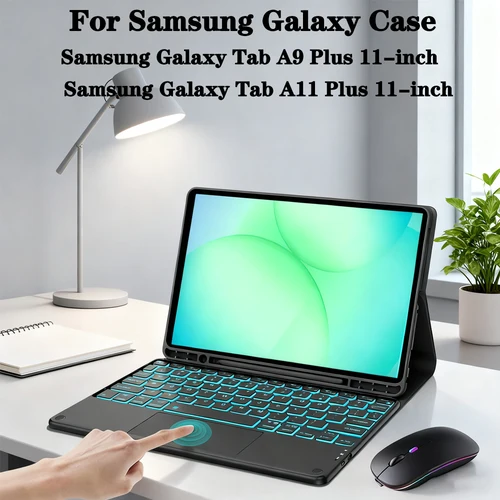 Funda con teclado para Samsung Galaxy Tab A9 Plus de 11 pulgadas, para Samsung Galaxy Tab A11 Plus, funda para tableta de 11 pulgadas con ranura para lápiz