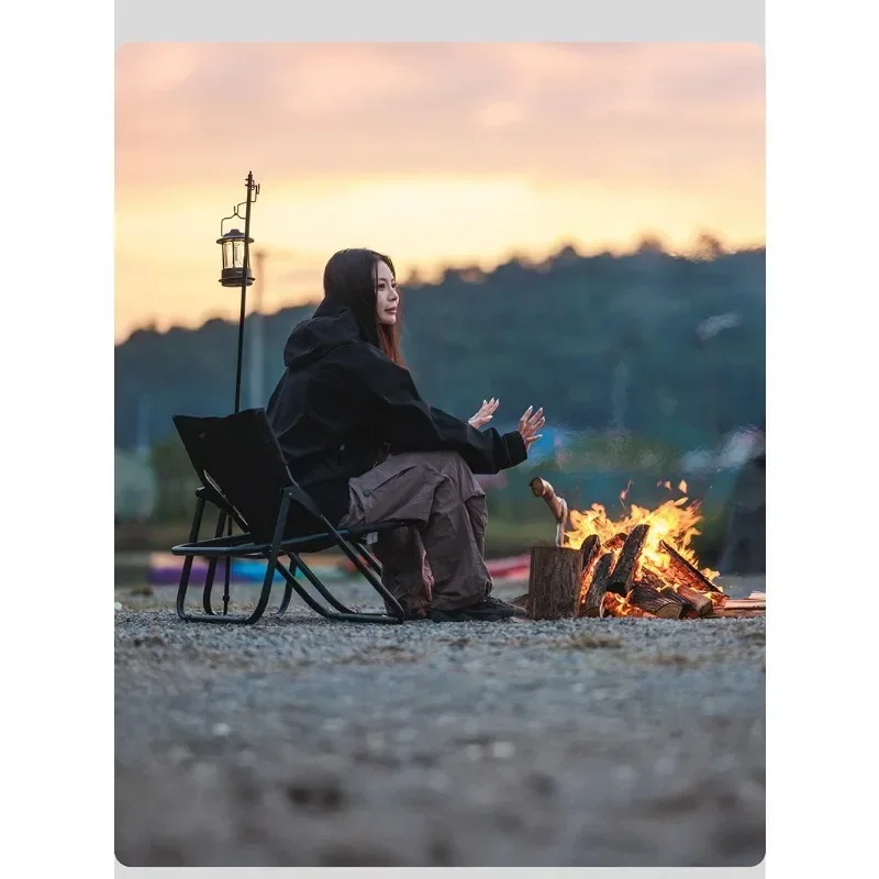 Outdoor folding chair camping  portable moon lounge  folding beach  campfire