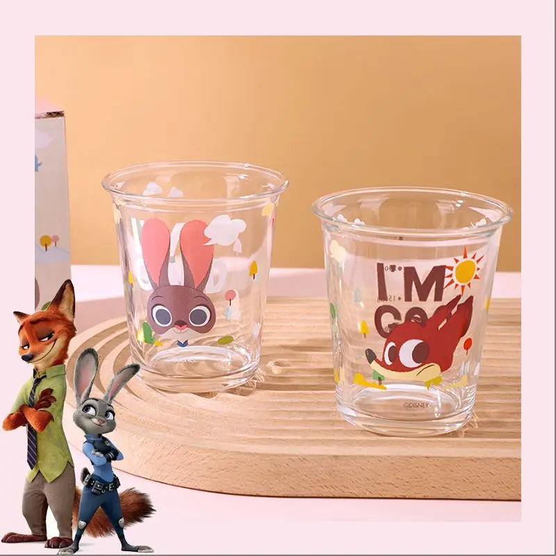 Disney Zootopia Judy Hopps Nick Wide Cartoon Cute Girly Heart Printed Glass Water Cup Home Office Straight Cup regalo di festa