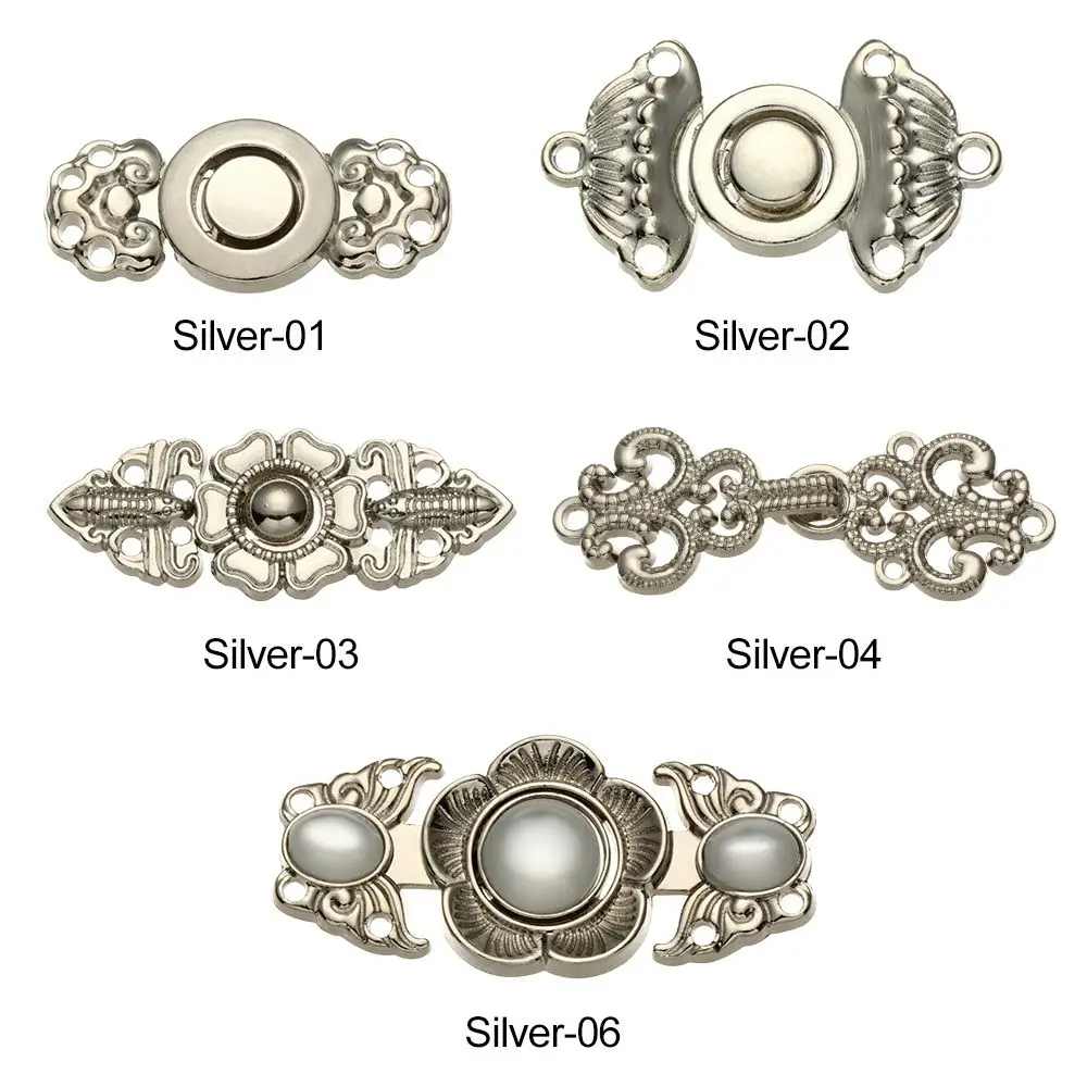 6Pcs Retro Cardigan Scarf Clasp Cape Cloak Clasp Metal Buttons Cheongsam Buckle Connection Buckle