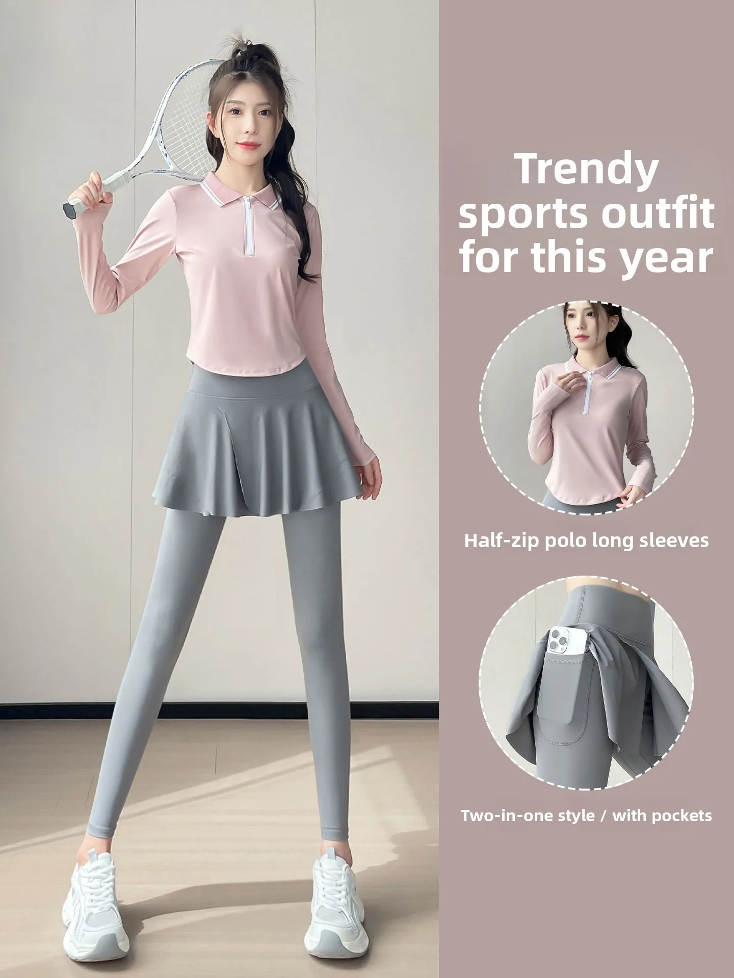 Ensemble de vêtements de sport pour femmes, course à pied, Fitn, Long, Sve irt, jupe de Tennis, Badminton orm, automne 2025, nouveau Sle TUCANO