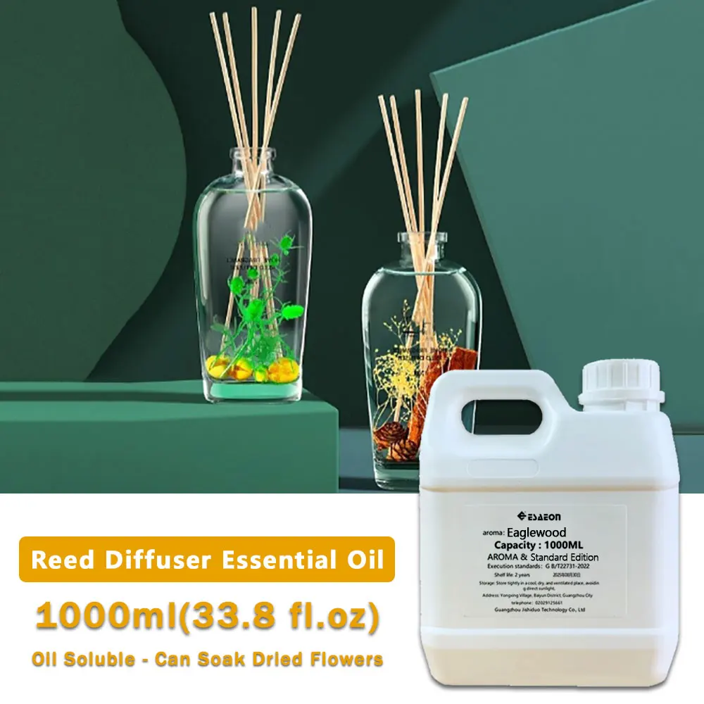 ESAEON 1000ml (33.8 fl.oz) Eaglewood/Hilton Essential Oils - For Reed Diffuser & Fireless Aromatherapy, Aroma Reed Diffuser Oil