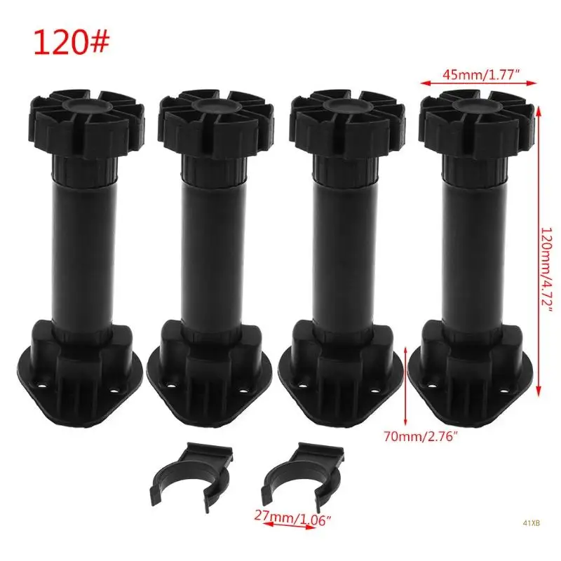 41XB 4pcs Adjustable Height Cupboard Foot Cabinet Leg For Kitchen Bathroom