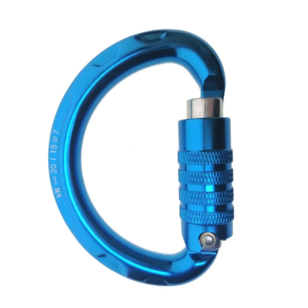 

20KN Semi-Circle Half-Moon Buckle Auto-lock Carabiner Locking For Rock Climbing Caving Paraglider Tree Climb Arborist Harness