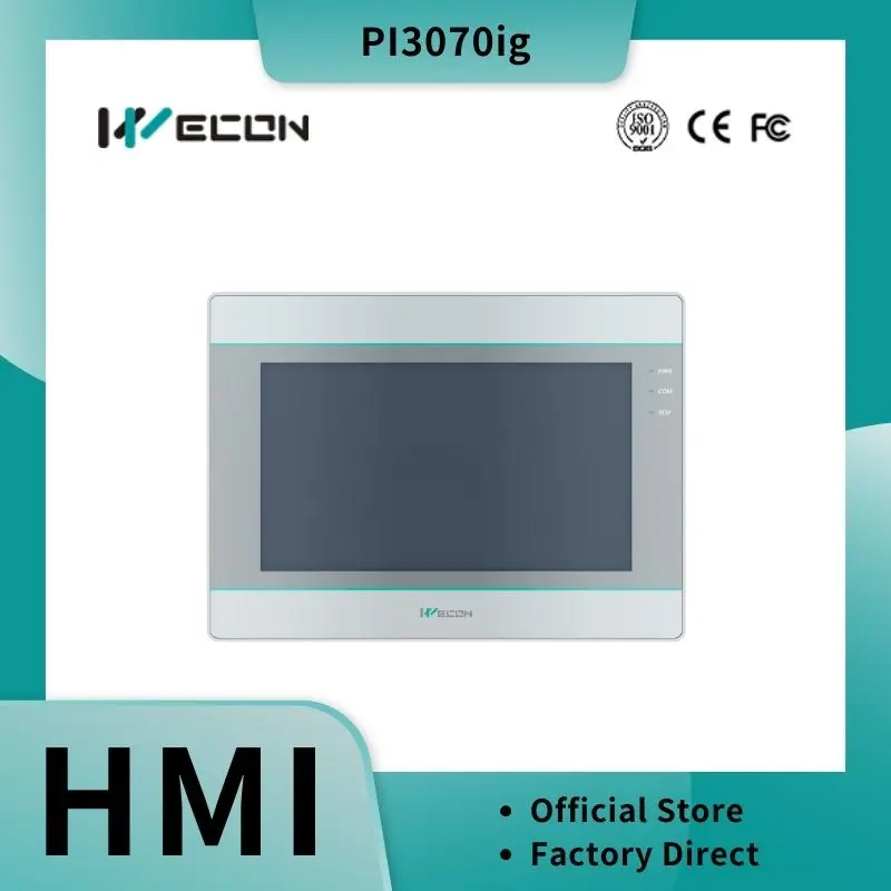 

7-дюймовый HMI Wecon IIoT серии PI3070ig с поддержкой удаленного монитора/контроля/скачать, протокол Siemens/Schneider/Mitsubishi/ABB