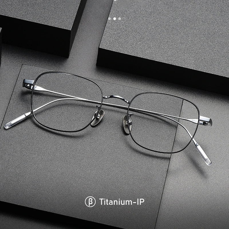 

Vintage Pure Titanium Glasses Frame Square Men and Women Japan Luxury Brand Eyewear Ultra-light Optical Prescription Eyeglasses