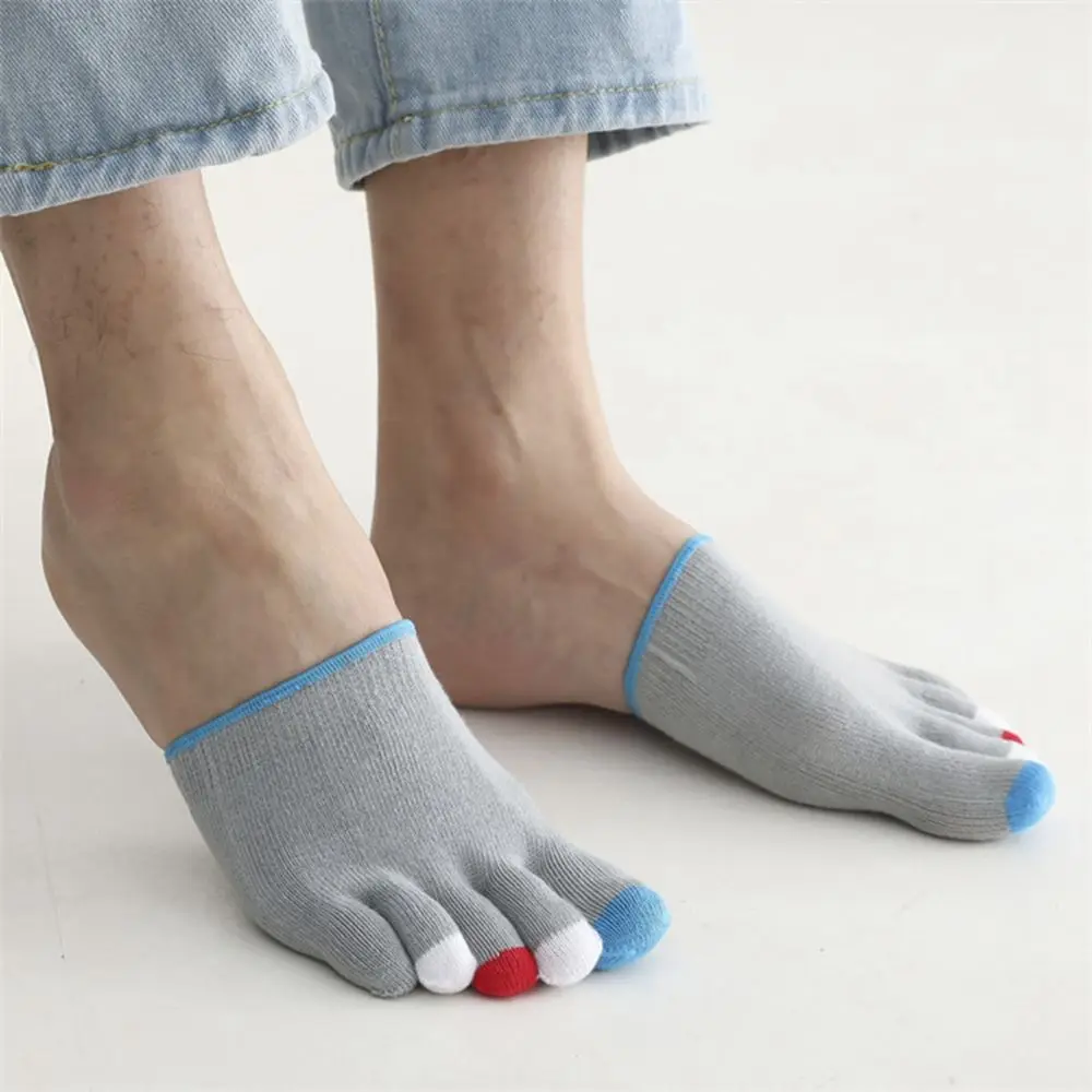 Sweat Absorbing Women Anti-abrasion Men Invisible Socks Cotton Men Socks Half Foot Socks Five-Finger Socks Split Toe Socks