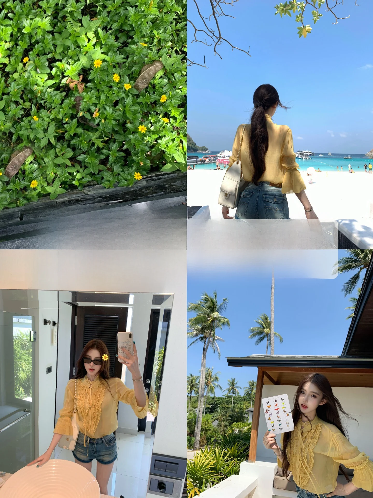 

Женская шифоновая блузка OKMAOP Island Roam с деревянными элементами, весенне-летний дизайн, с узлом, оригинальный шифоновый топ