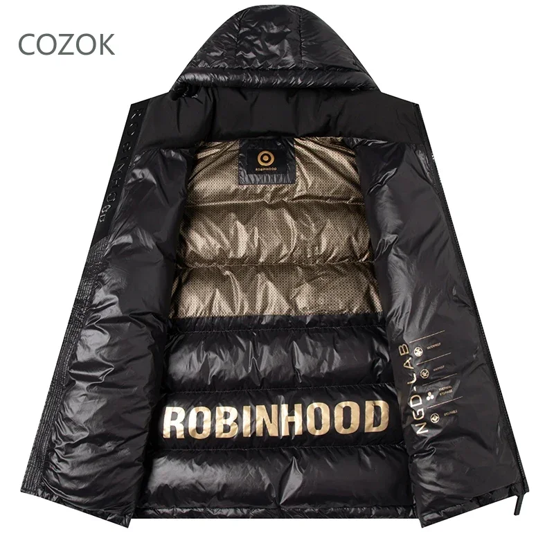 Black Gold Men's Down Jacket Hooded Jackets Designer Clothes Men Padded Jacket Goose Down Coat Men 2024 Man Winter Clothing