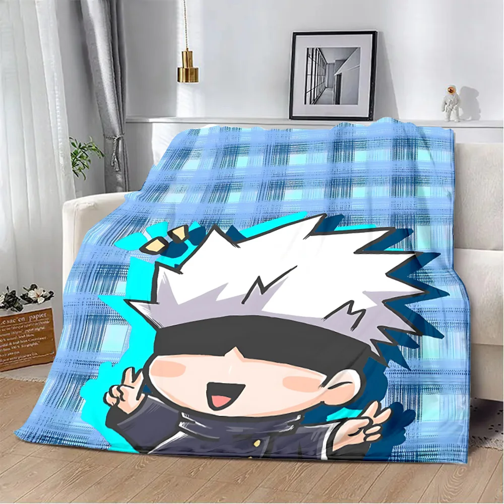 Anime Jujutsu Kaisen Satoru Gojo Printed Blanket Picnic Blankets Warm Blanket Soft and Comfortable Blanket Home Birthday Gift