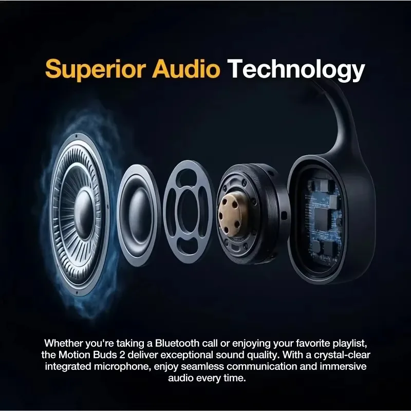 AGM Motion Buds 2 Ear Headphones IP68 Waterproof Swimming Sports Earphones Magnetic Charging Wireless Headset with Light Strip