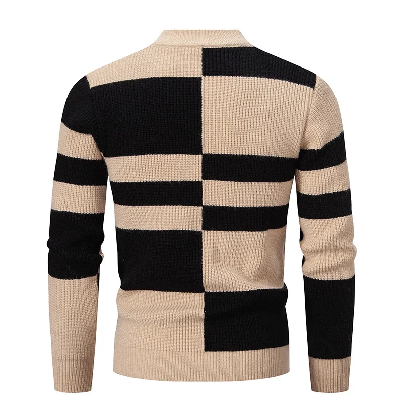 Pull en tricot à col chaud pour hommes, pull décontracté, haute qualité, automne, hiver, nouveau