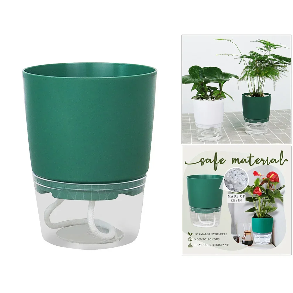 1pc Mini Lazy Flower Pot Automatic Water-Absorbing Flowerpot Self Watering Plants Hydroponic Pots Office Desk Decor