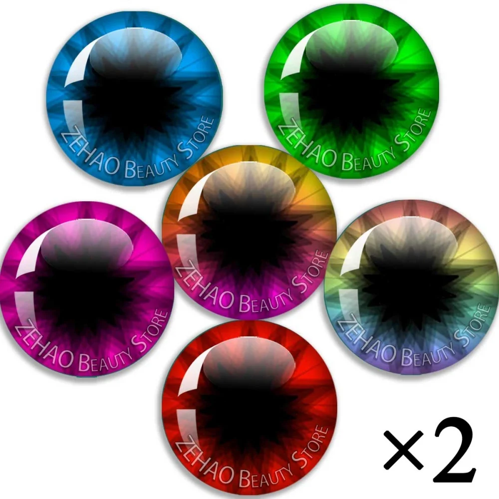 10MM-40MM Blyth Doll Glass Dolls Eye Chip DIY Crafts Eyeballs for Blyth Dolls 12pcs/set Drop Glue Eye Pupil Toy Eyes Gift JD013
