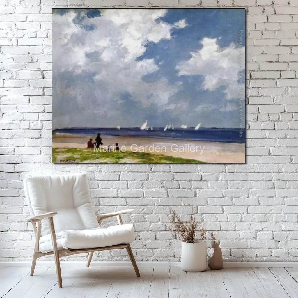 Abstract Bathers by Edward Henry Potthast Impressionist Oil Painting Handmade Modern Beach Landscape Canvas Art for Living Room