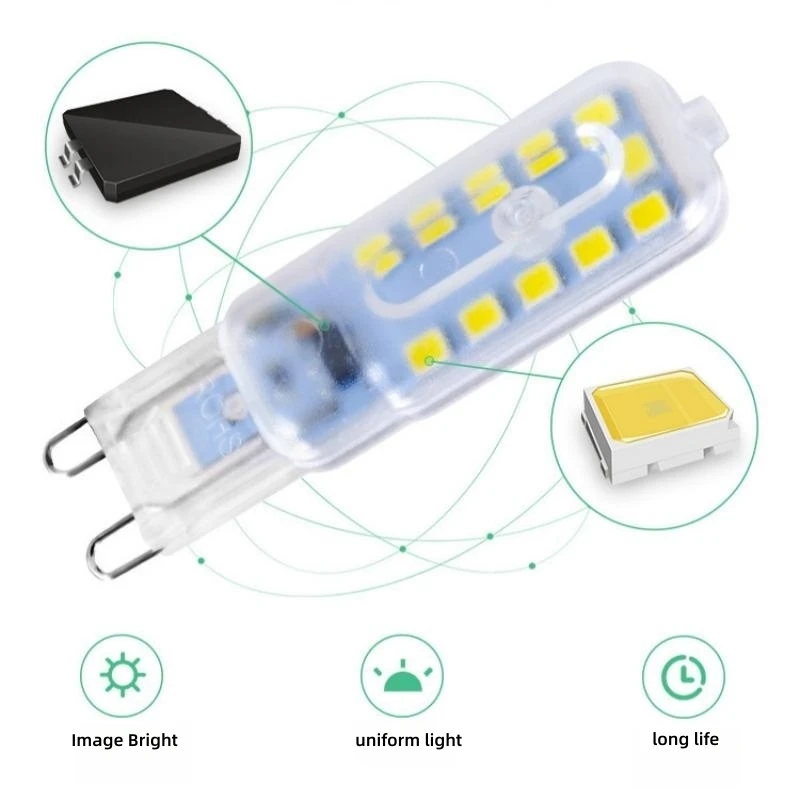 Najnowsza G9 LED dimmer 3W 5W 7W SMD 2835 reflektor kryształowy żyrandol zastępuje 20W 30W Halogen lampa AC 220V