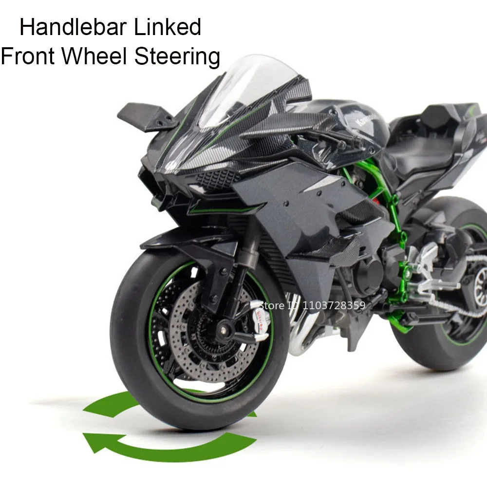 1:9 KAWASAKI NIJIA H2R 모델 장난감 오토바이 합금 다이캐스트 스즈키 하야부사 오토바이 사운드 라이트 충격 흡수 어린이 선물