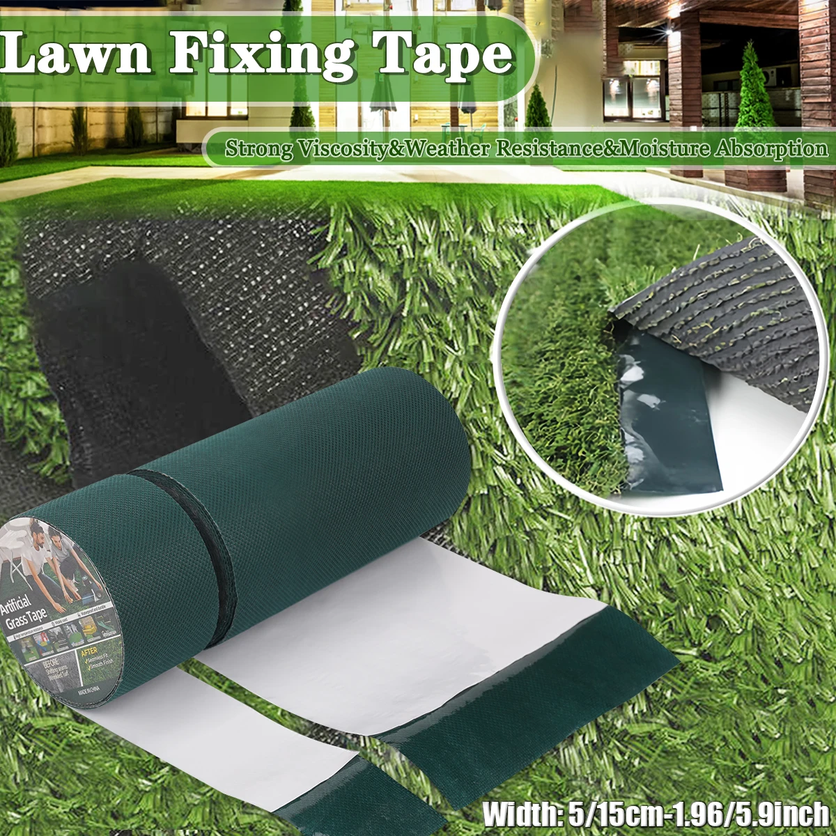 Heavy Duty Artificial Turf Tape Selfadhesive Wear-Resistant Tape Connecting Lawn Carpets Suitable Home Outdoor Lawn Installation