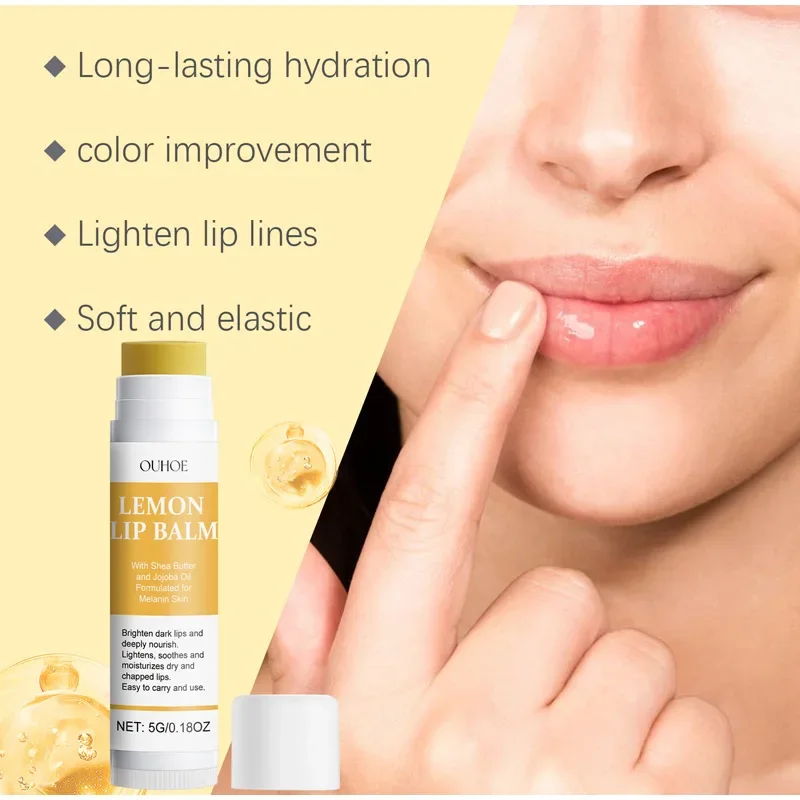 Lip Balm Lithesome Moisturizing  Lip  Lemon Hydrating Watery Long Lasting For  Lips Care Cosmetics Supplies