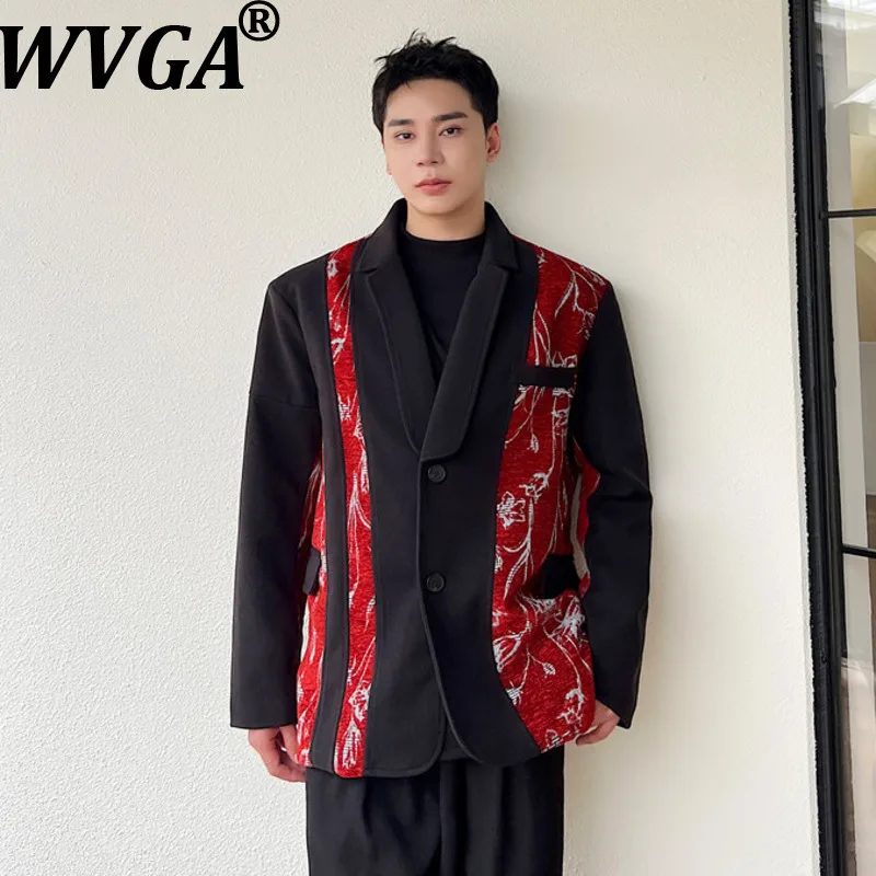 

WVGA осень-зима новый мужской персонализированный лоскутный шерстяной костюм пальто нишевый шикарный повседневный блейзер в китайском стиле с длинными рукавами Ins W14368