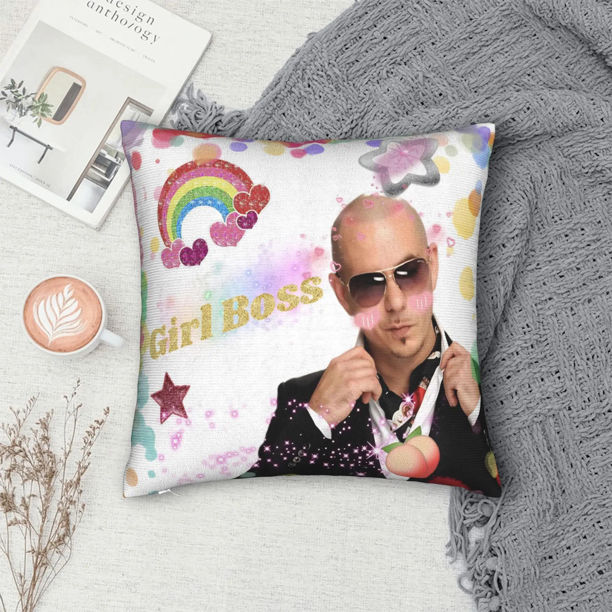 Singer Pitbull Tour 2026 Printing Pillowcases Cushion Cover  Throw Pillow Cover Home Decorations Square Multi Size