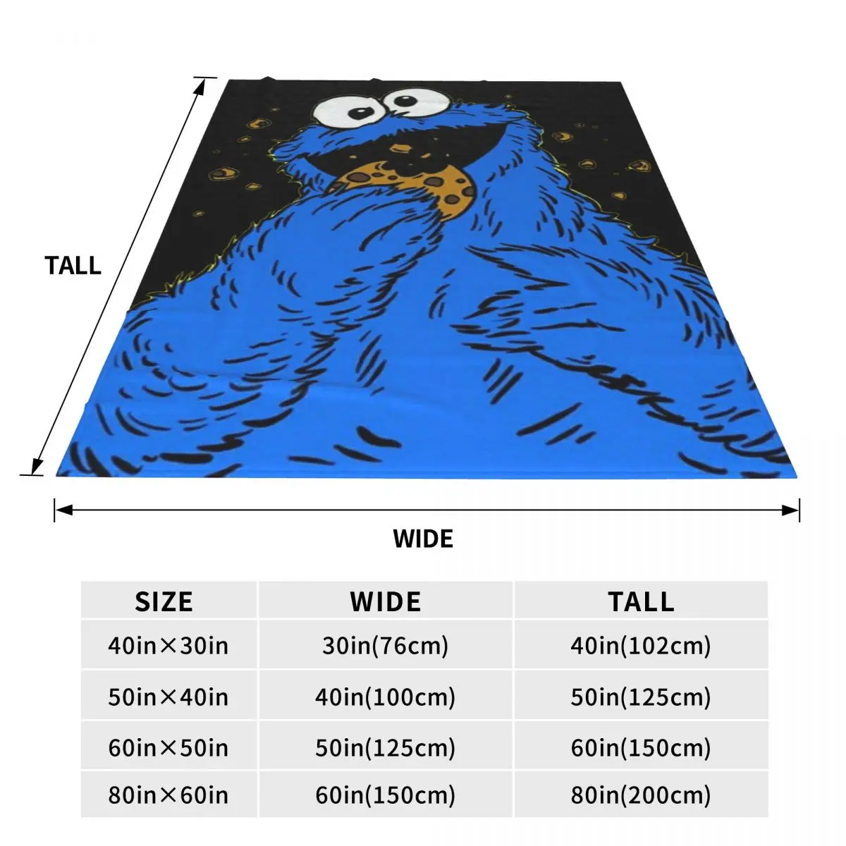 بطانيات مخصصة للبرامج التلفزيونية كوكي مونستر، بطانية رمي دافئة من الفلانيل لمفارش مكتب غرفة النوم #6