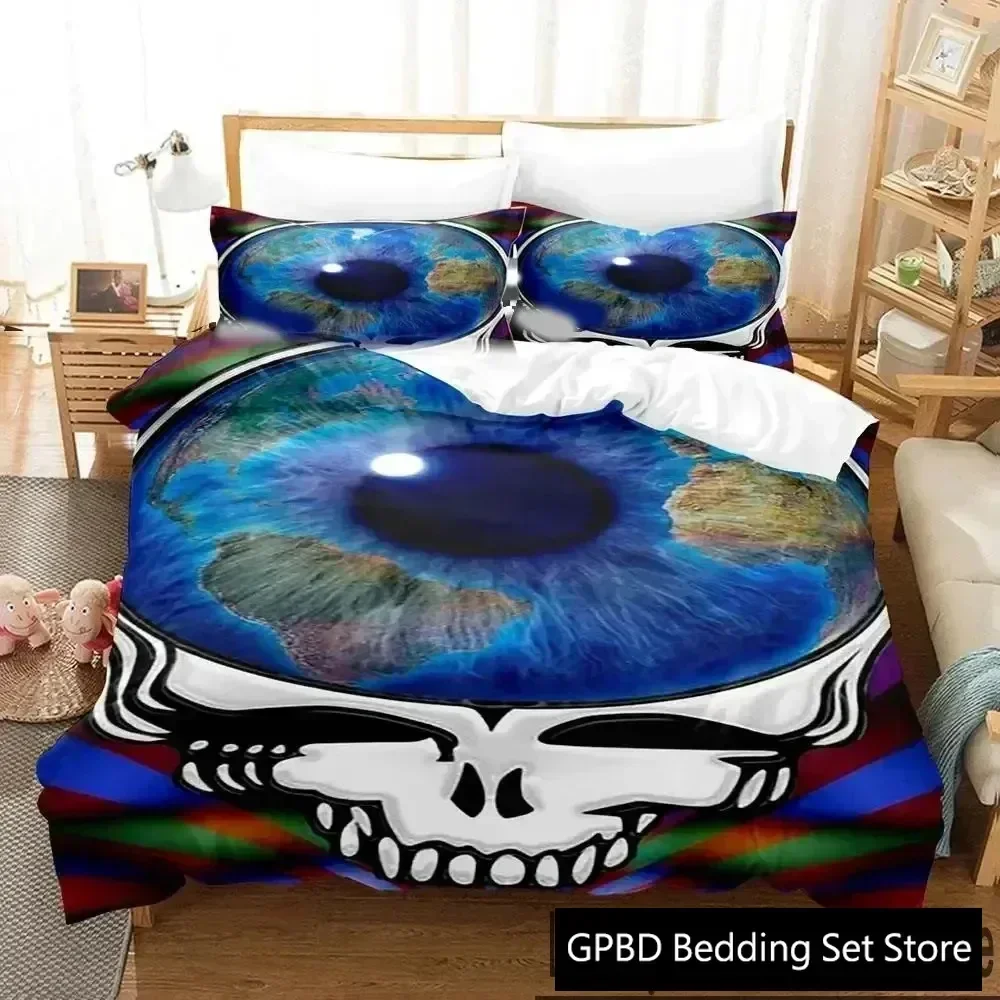 Luxury New 3D Print Skull Grateful Dead Bedding Set Boys Girls Twin Queen King Duvet Cover Bed boys Adult Home Textileextile