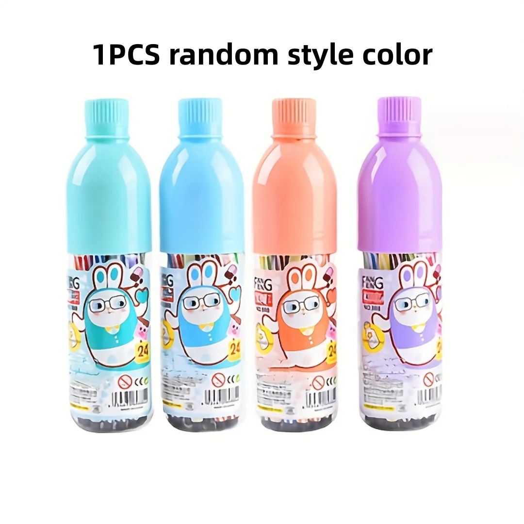 

24-color art pens, cartoon marker set, bottled stationery drawing pens, student drawing supplies, random markers art supplies