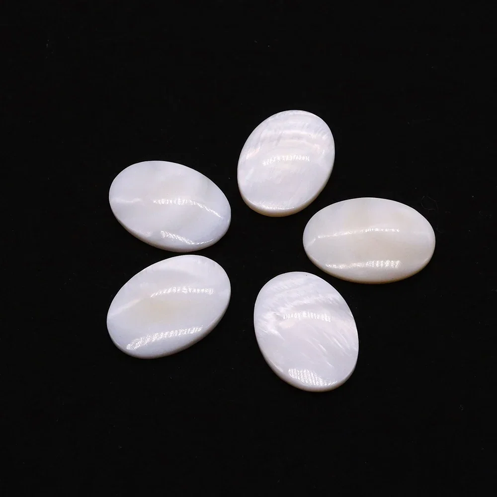 Natural Mother of Pearl Shell Cabochon Beads Oval Egg-shaped No Holes Loose Beads for Jewelry Making DIY Rings Earrings Pendants
