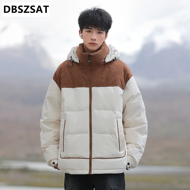 2029   Fashion Men Hooded Winter Down Jackets Loose Casual Parkas Quality Male Thicker Warm Polar Fleece Coats Large Size 8XL