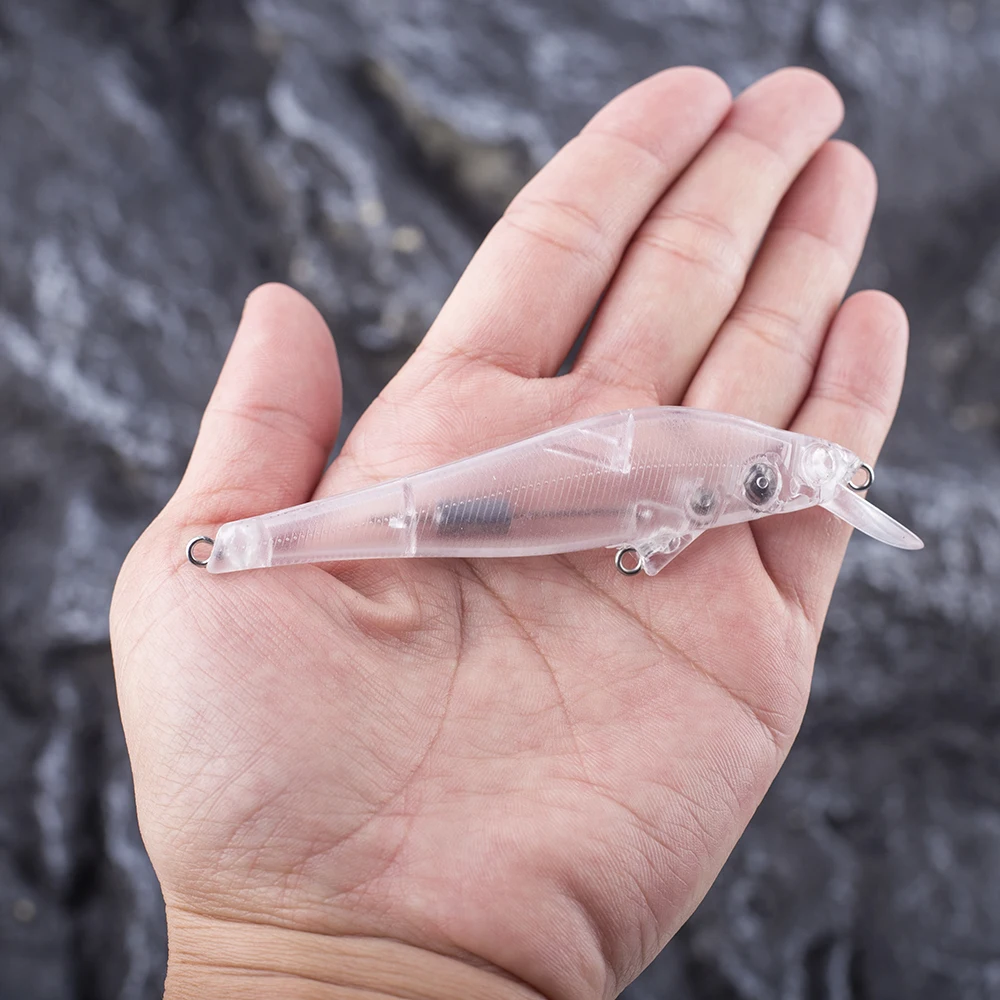 Holife 15 pçs/lote sem pintura minnow em branco isca 10cm 9g chocalhos flutuante minnow isca com sistema de fundição longa para diy isca de pesca