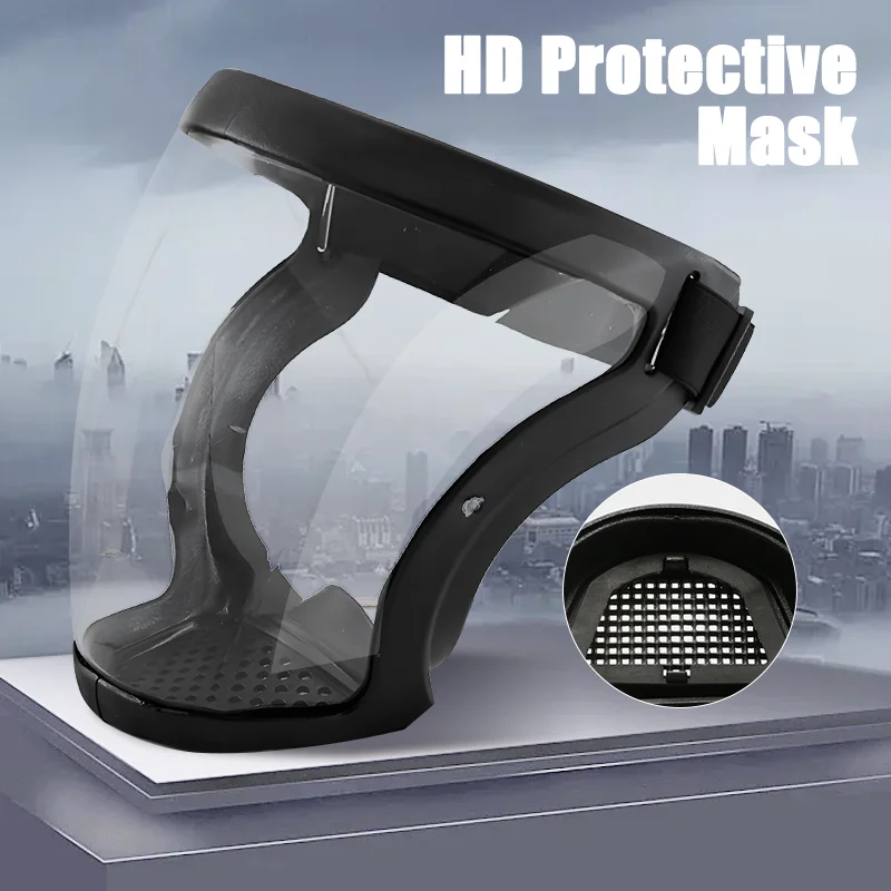 Anti-fog Windproof Dustproof Mask With Filter Work Protection Mask Full Face Shield Reusable Home Kitchen Splash Protection Mask