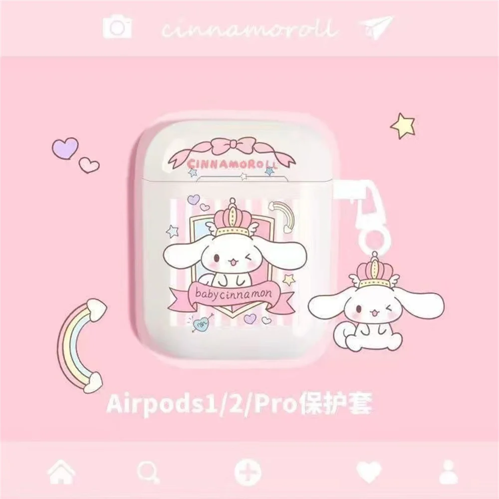 Earphone Case for AirPods Pro Cute Cartoon Anime Role Cinnamoroll Pendant Headphone Case for AirPods 1 2 3 Headset Protect Cover