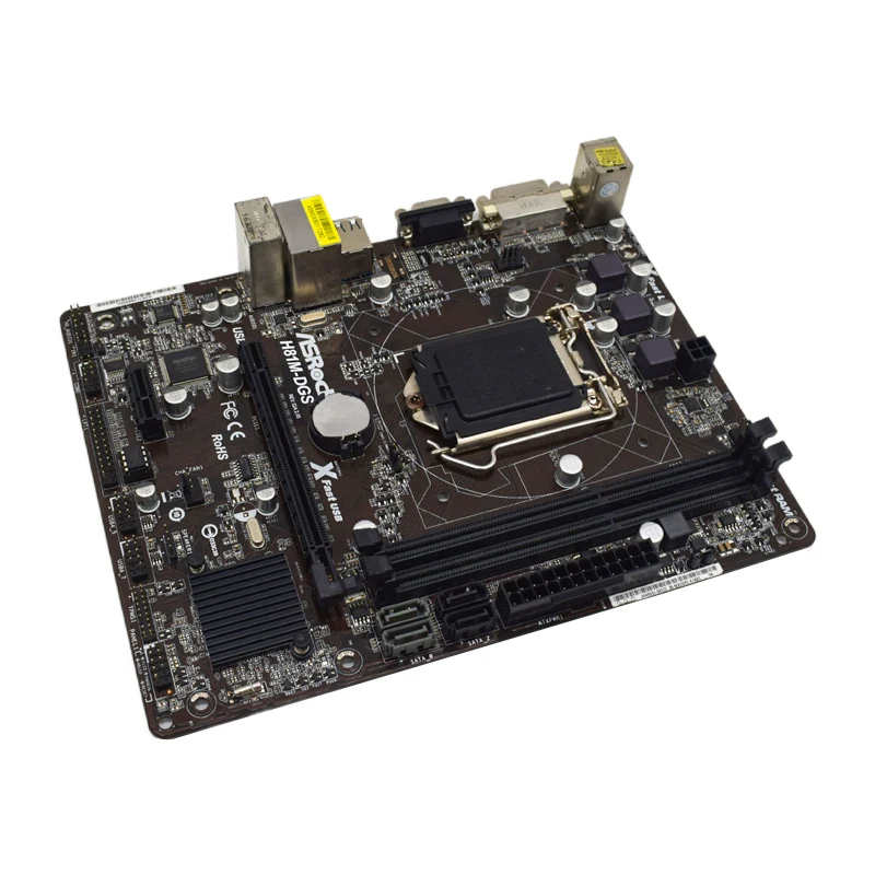 Imagem -02 - Asrock-placa-mãe H81m Dgs Suporta o Lga1150 Core i7 Core i5 Core i3 Cpu Chipconjunto Intel H81 Pci-e 2.0 2x Ddr3 1x Dvi