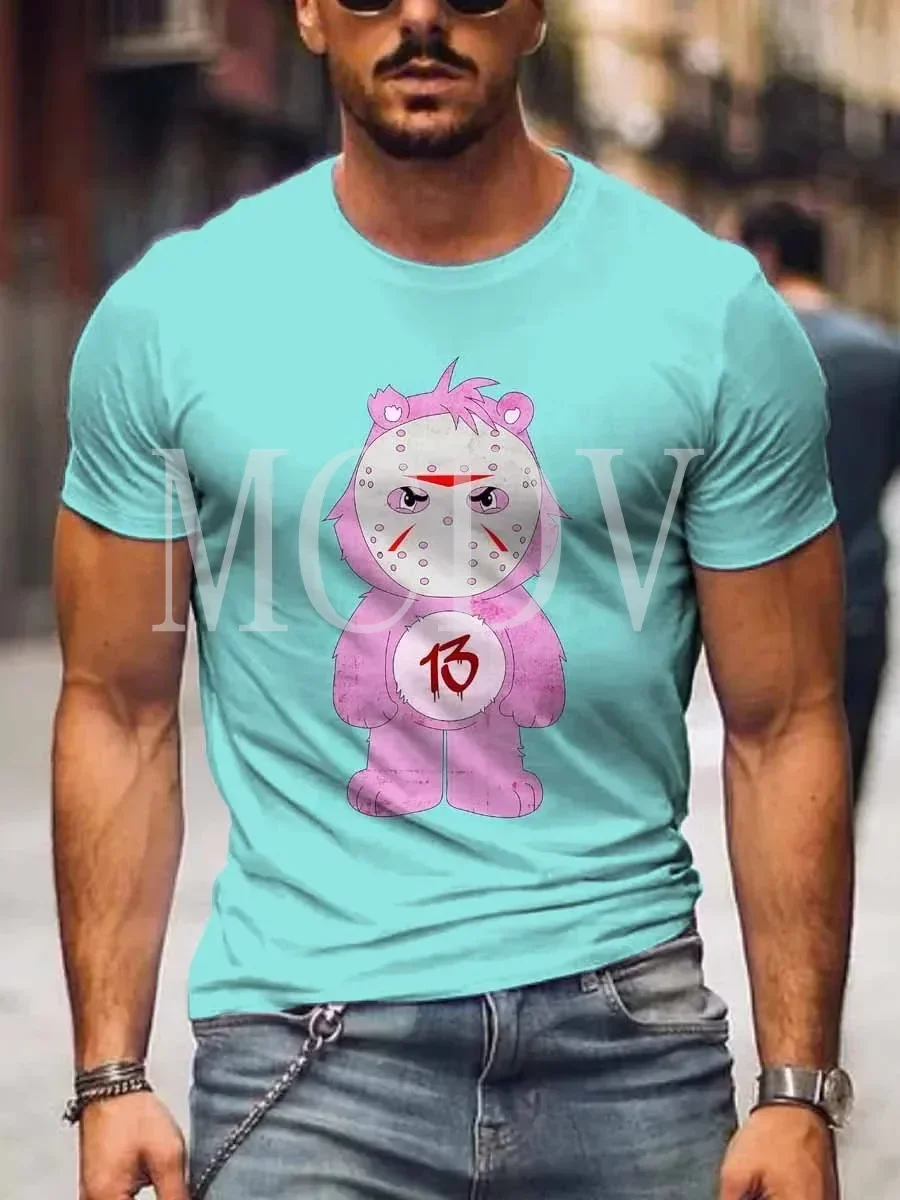 2023 Summer Men's Printed Casual Crew Neck Short Sleeve T-Shirt Bear Pride Flag3D Printed T Shirt image 5
