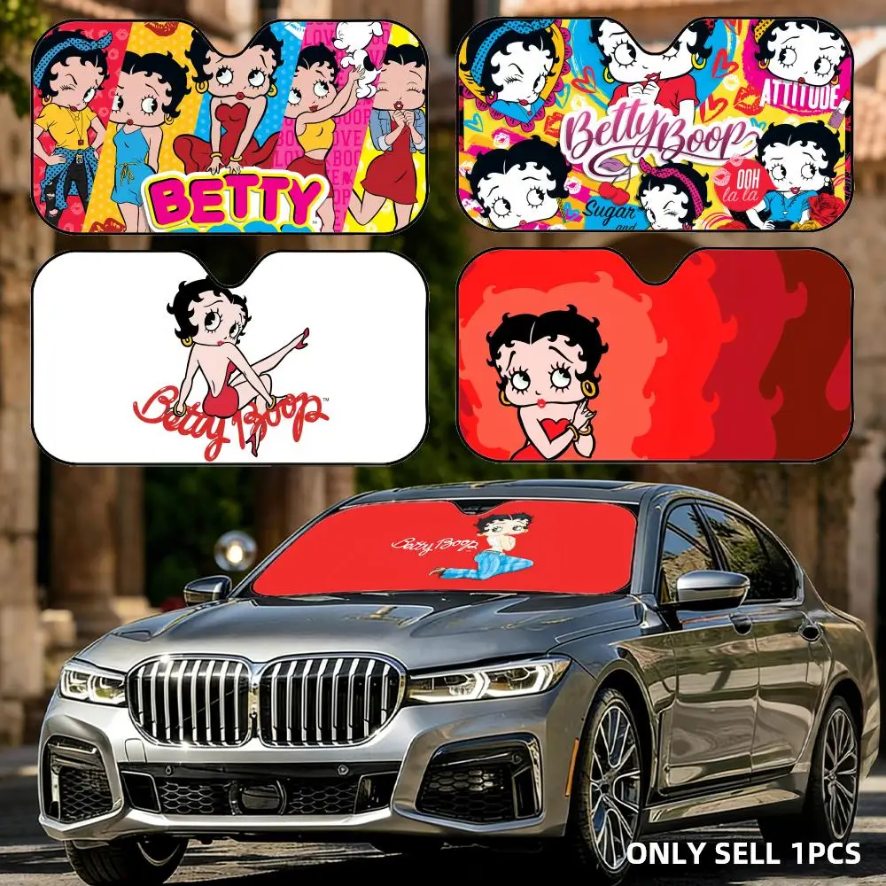 

Anime B-Betty Boop Sun Visor Foldable Aluminum Foil Car Windshield Sun Shade - UV Protection & Heat Insulation Visor