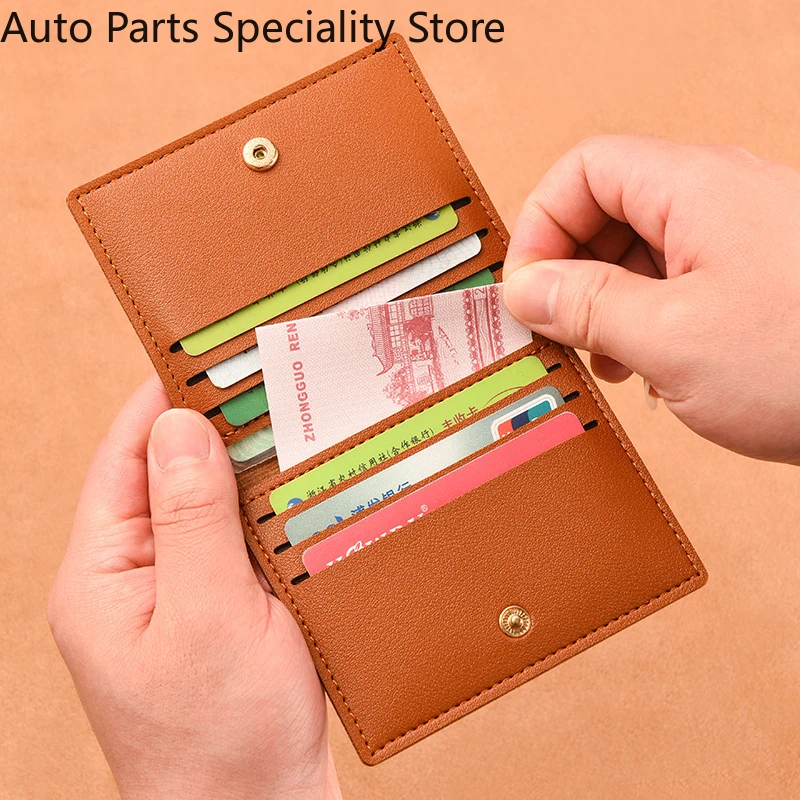 Simple Card Holders PU Leather Short Ultra Thin Driver's License Wallet Anti Demagnetization Bank ID Card Case Credit Card Bags